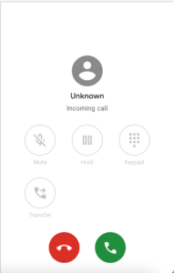 Shows phone screen when caller calls DIAL anonymously